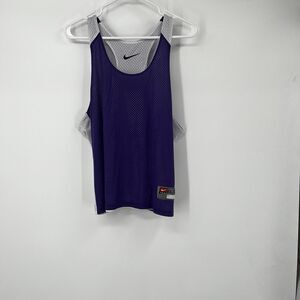 Mens Nike Tank Jersey 2X 3X Reversible Basketball Swoosh Purple White Workout